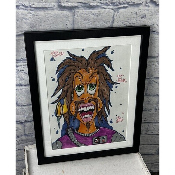 Alien Art Work Weird Creations Original Marker Drawing Signed Matted Framed - Picture 6 of 11
